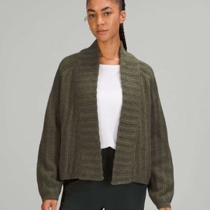 Lululemon Twin Rib Sweater Wrap Heathered Dark Olive